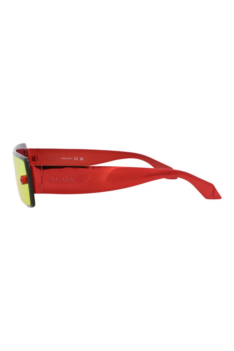 Novelty 99mm Polarized Shield Sunglasses, Alternate, color, RED RED RED