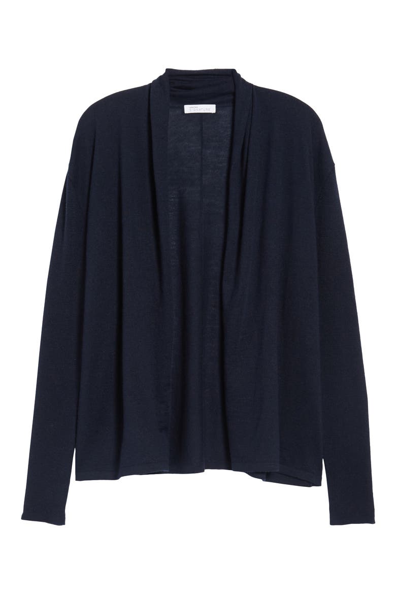 Cashmere Blend Cardigan, Alternate, color, NAVY NIGHT