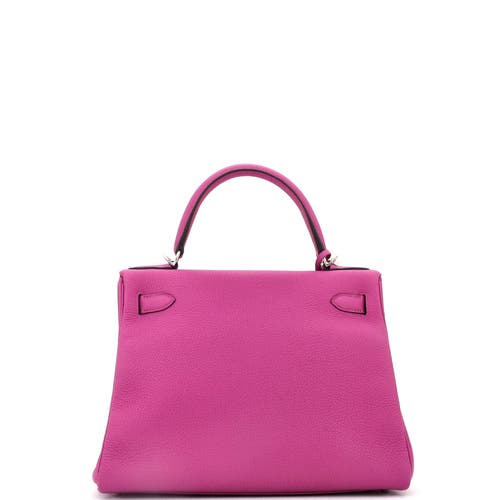 Pre-owned Hermes Hermes Kelly Handbag Pink Togo With Palladium Hardware 28 In Purple