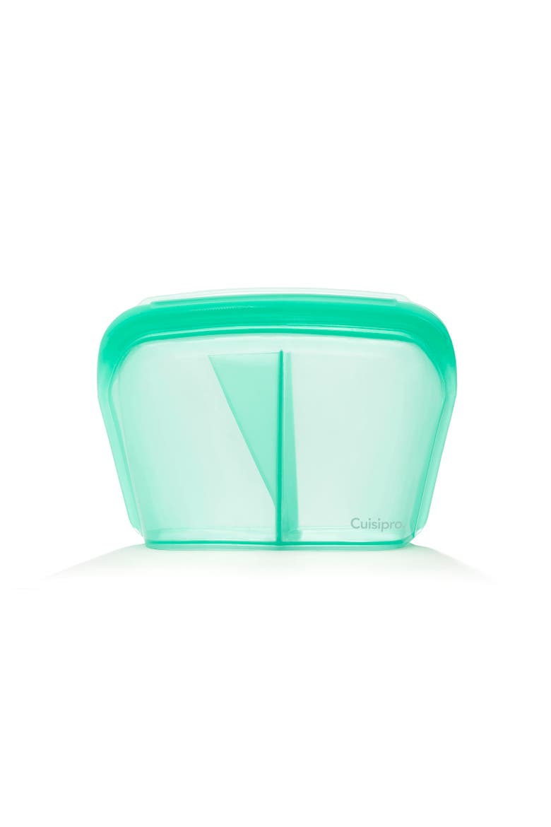Pack-It Silicone Reusable Stand Up Storage Bag w/Divider, 1300ml/44 oz, Main, color, Green