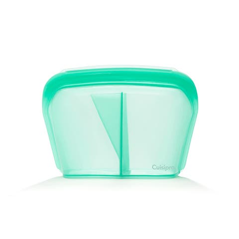 Pack-It Silicone Reusable Stand Up Storage Bag w/Divider, 1300ml/44 oz