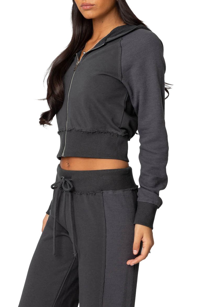 Chandler Crop Hoodie, Alternate, color, GRAY