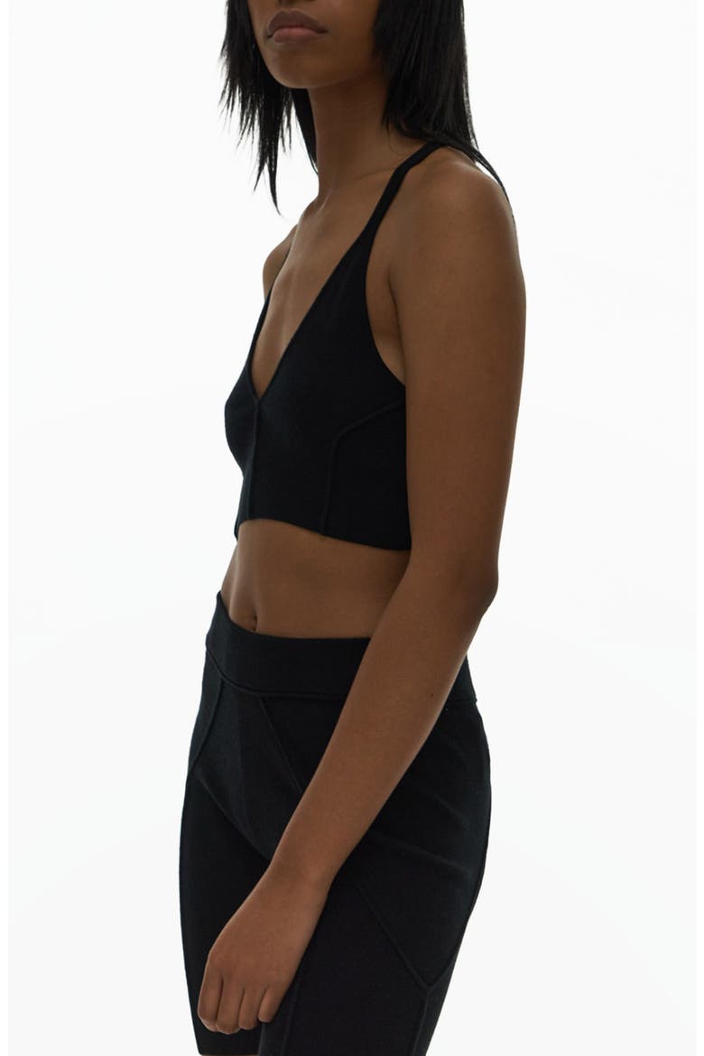 Micro Bond Rib Racerback Bra Top, Alternate, color, BLACK