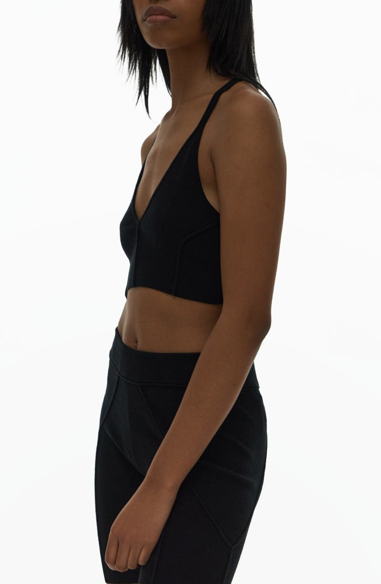 Helmut Lang Micro Bond Rib Racerback Bra Top, Alternate, color, 