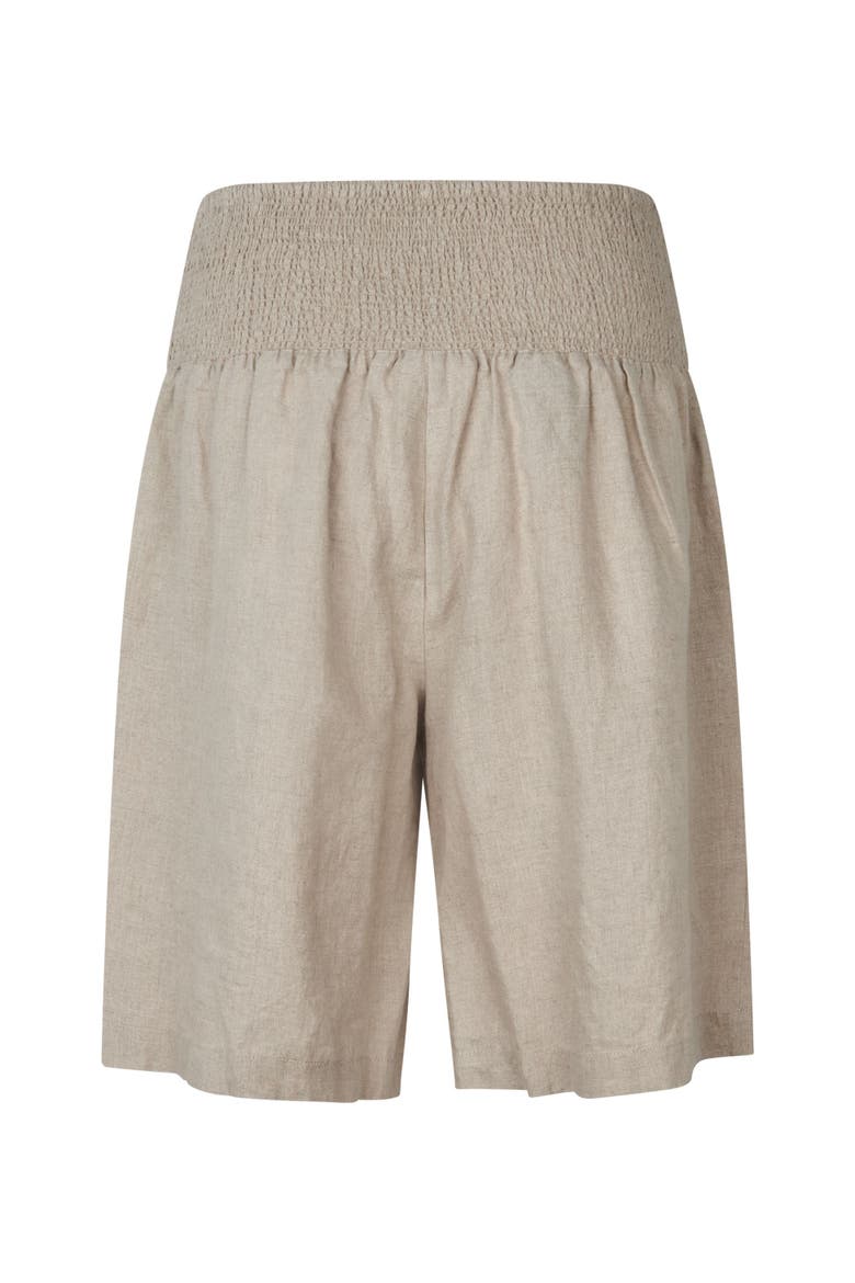 Mapinja Smock Waist Linen Shorts, Alternate, color, Natural
