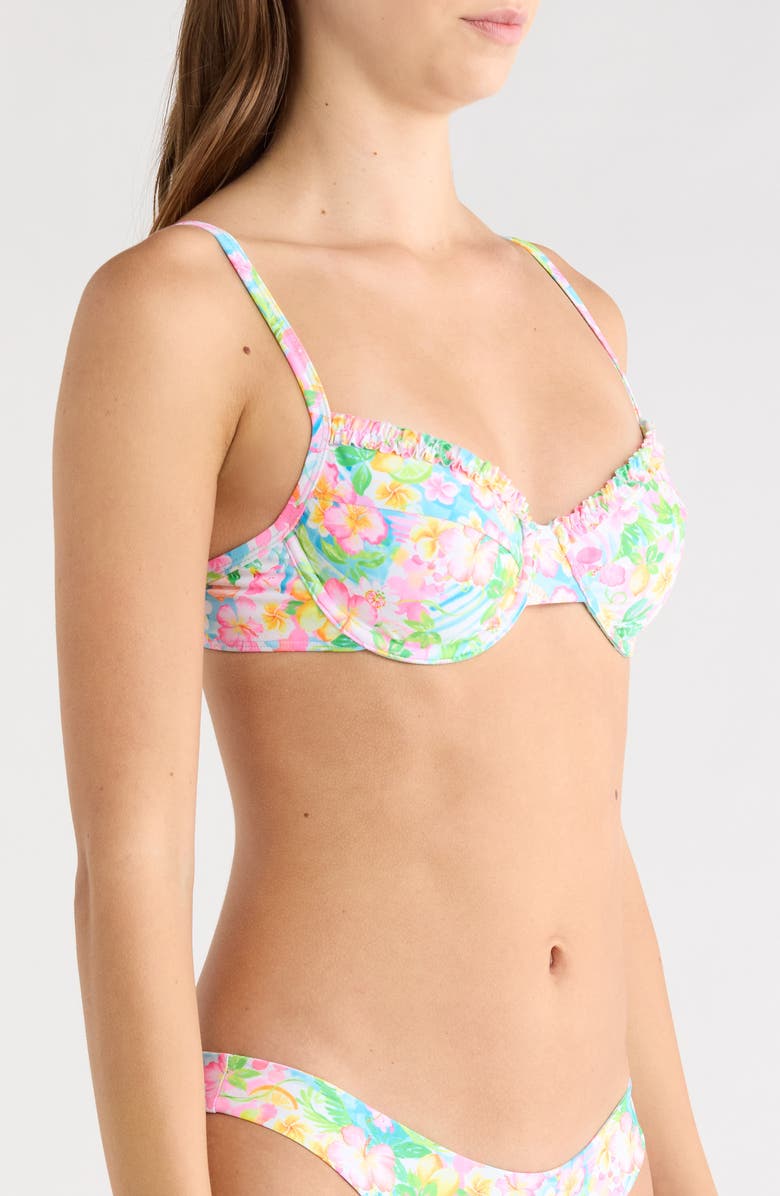 Kulani Kinis Double Ruffle Underwire Bikini Top, Alternate, color, Summer Daydreams