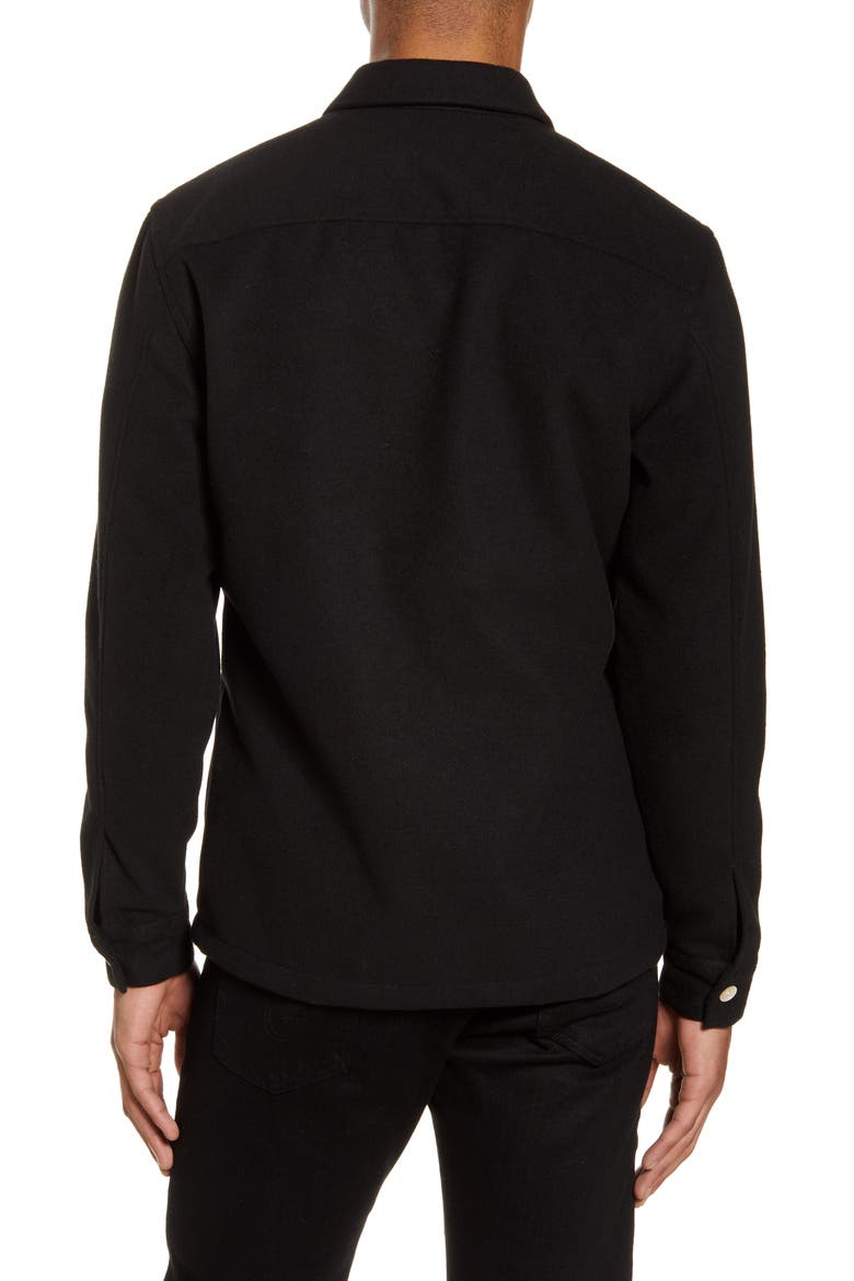 Lamoure Slim Fit Button-Up Chamois Shirt Jacket, Alternate, color, JET BLACK