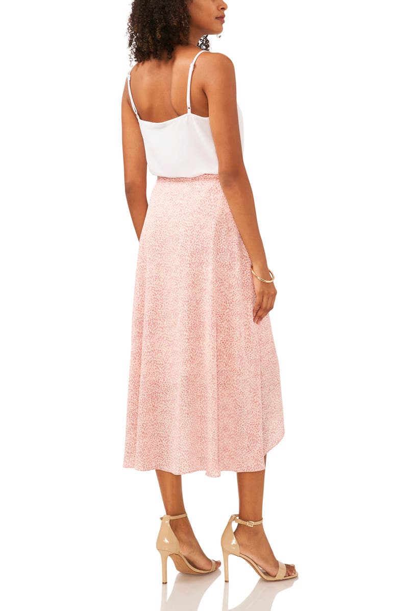 Vince Camuto Abstract Floral Print High-Low Midi Skirt, Alternate, color,