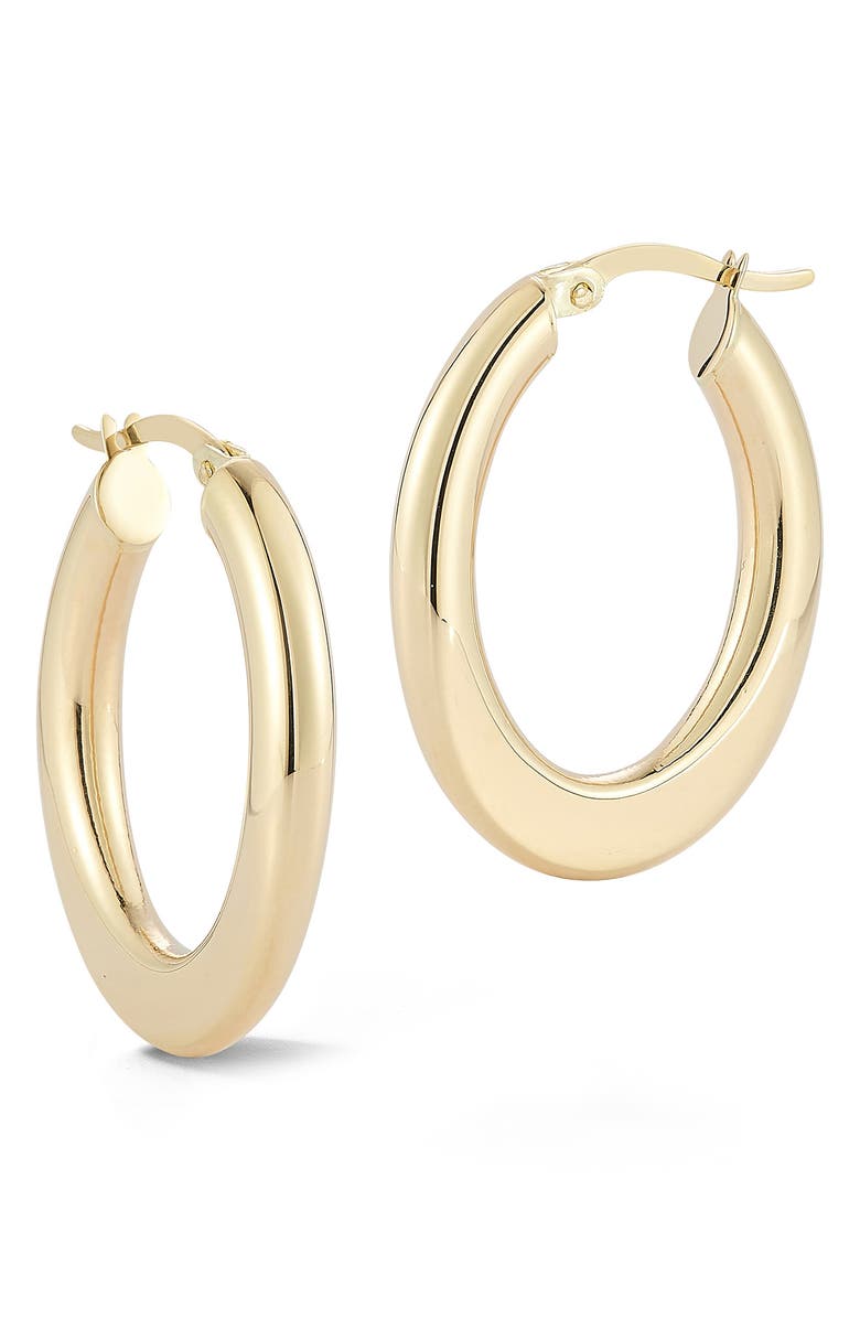 Ember Fine Jewelry Oval Hoop Earrings, Main, color, Gold