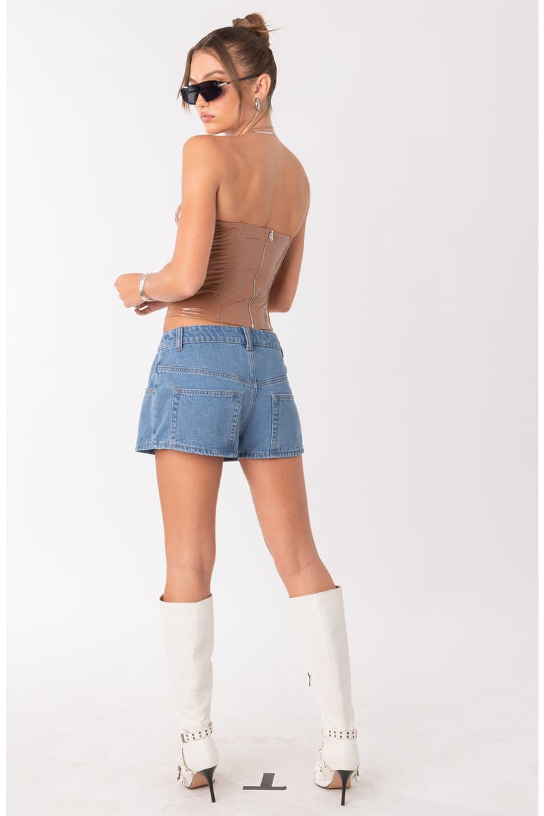 Talia Denim Mini Skort, Alternate, color, BLUE