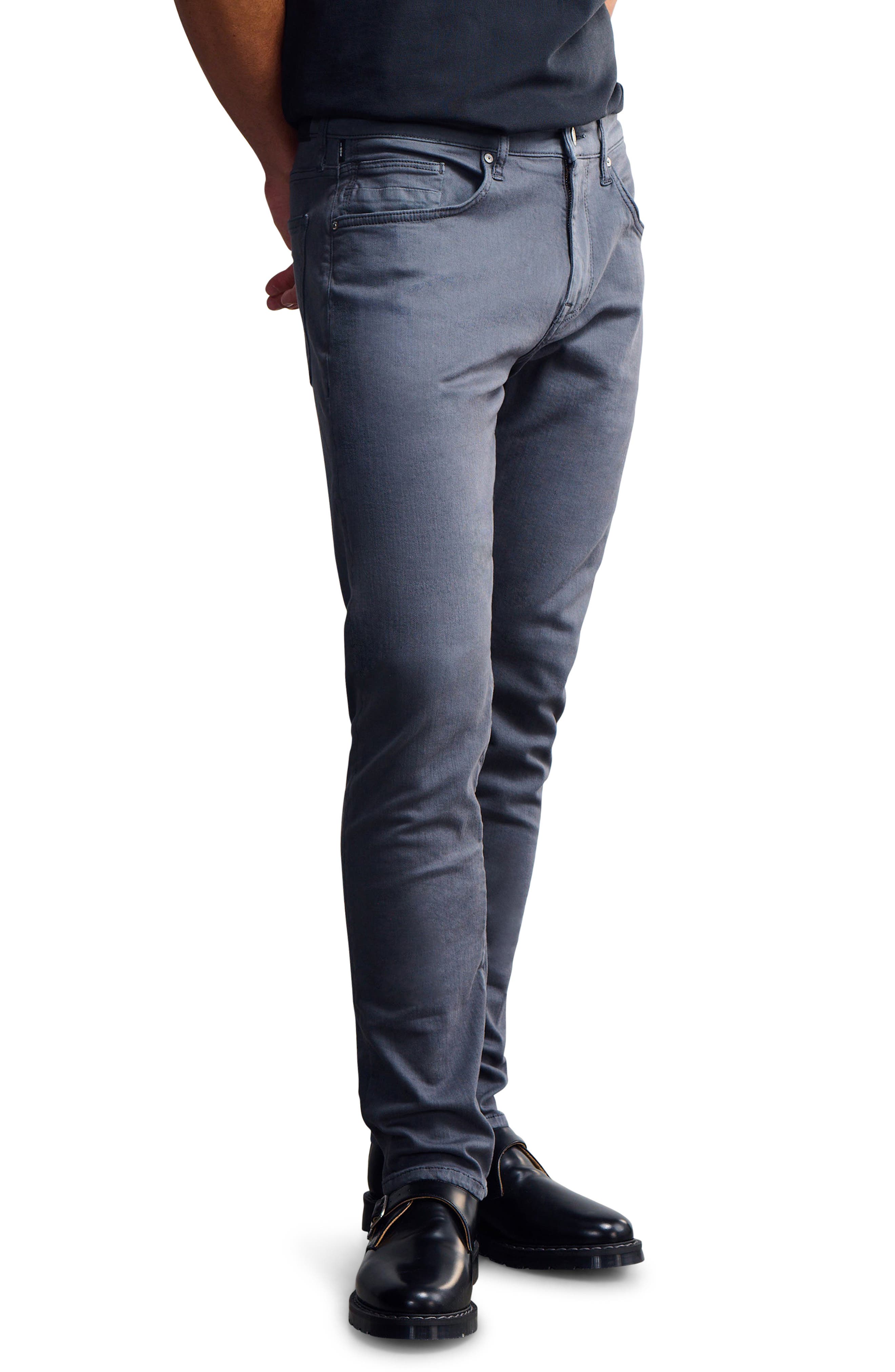 General Denim Works Ride Slim Fit Jeans in Blue Gray Denim 
