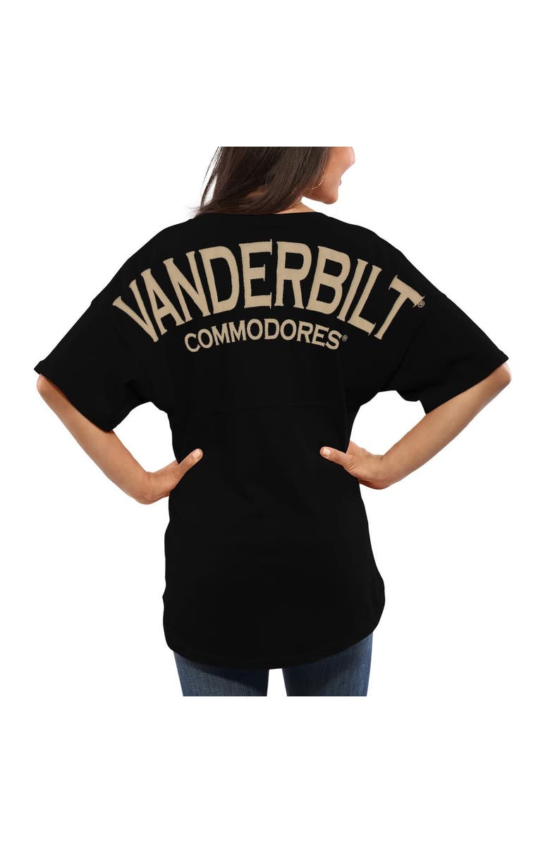 SPIRIT JERSEY Women's Black Vanderbilt Commodores Spirit Jersey Oversized T-Shirt, Alternate, color,