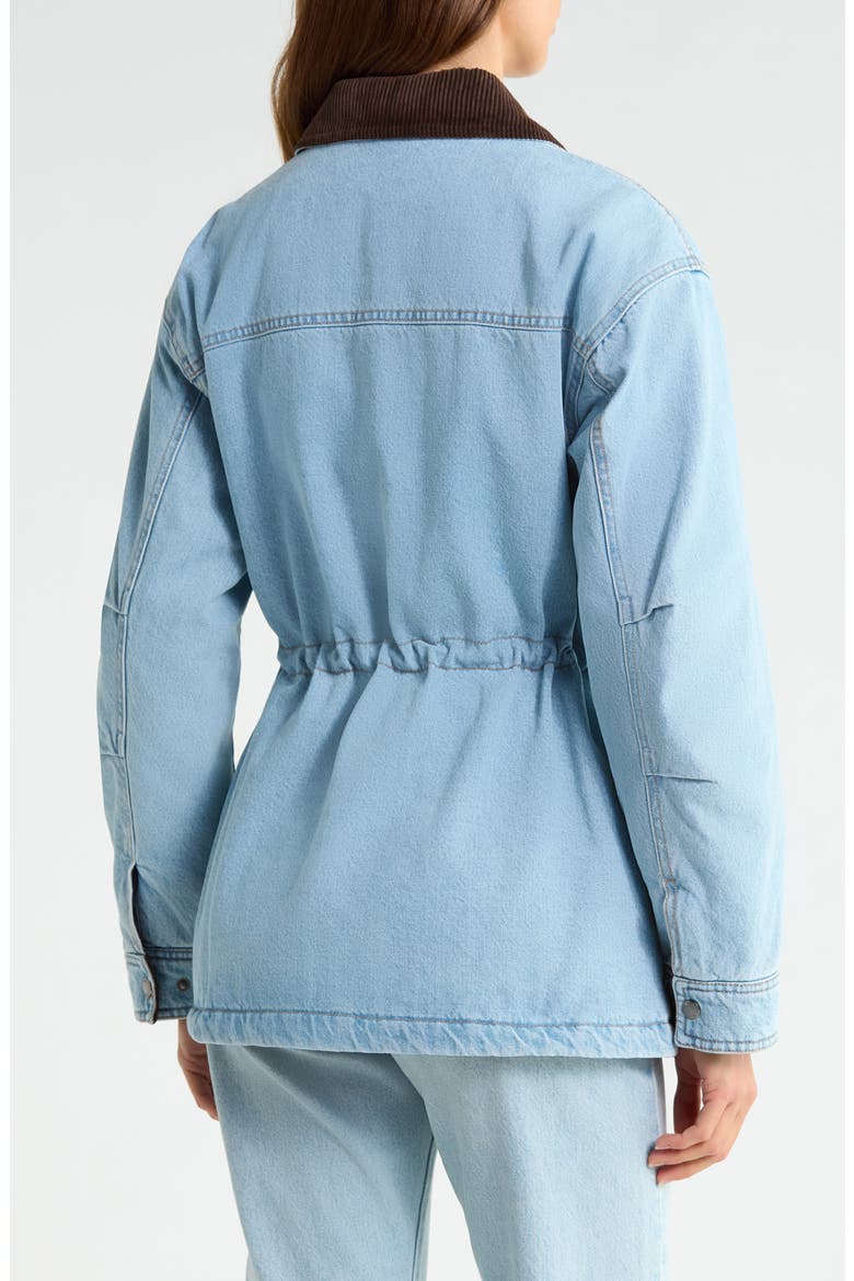 Corduroy Collar Military Jacket, Alternate, color, LIGHT WASH DENIM