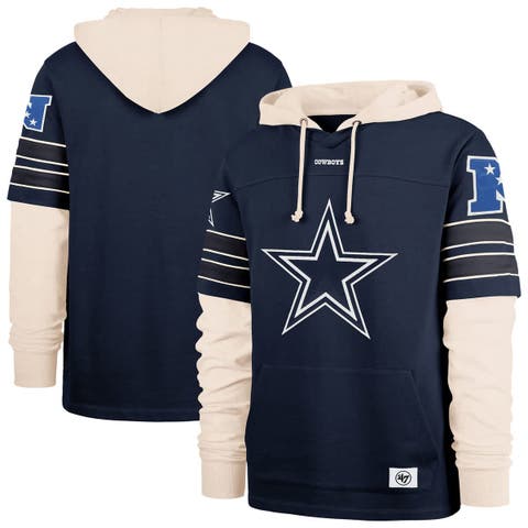 Men's '47  Navy Dallas Cowboys Split Zone Cornerback Duo Hoodie