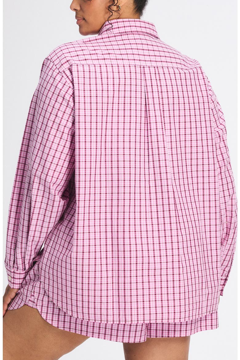 Kickback Casuals Pajama Button-Up Shirt, Alternate, color, TULIP PINK PLAID BEHAVIOR