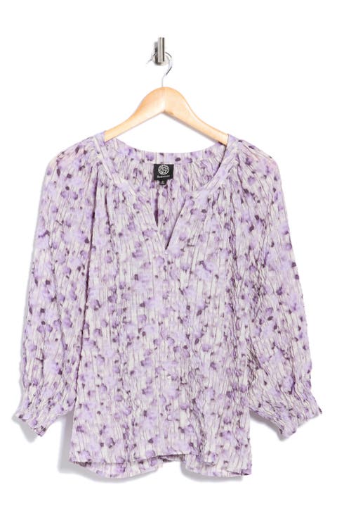 Three-Quarter Sleeve Smocked Top