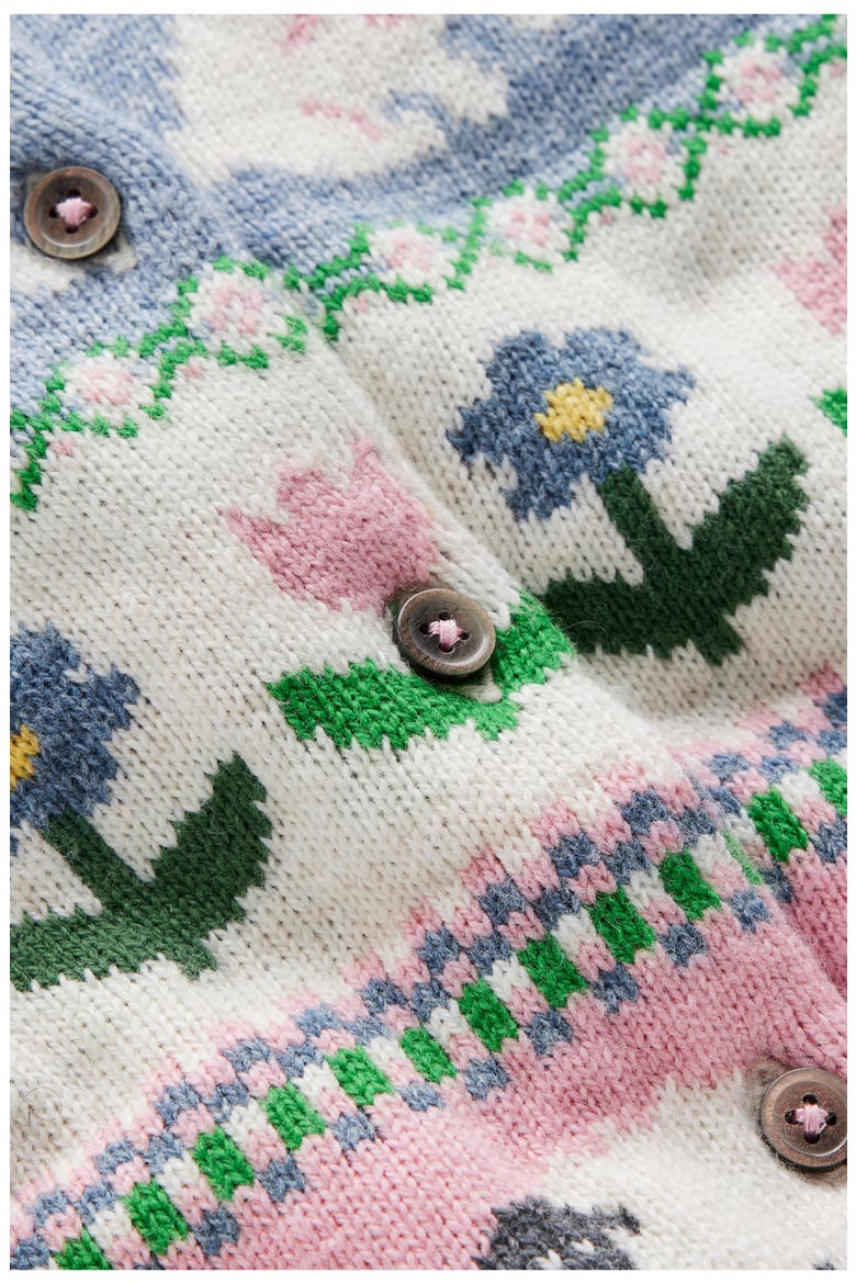 Kids' Edie Fair Isle Cardigan, Alternate, color, GLACIER BLUE BUNNY FAIR ISLE
