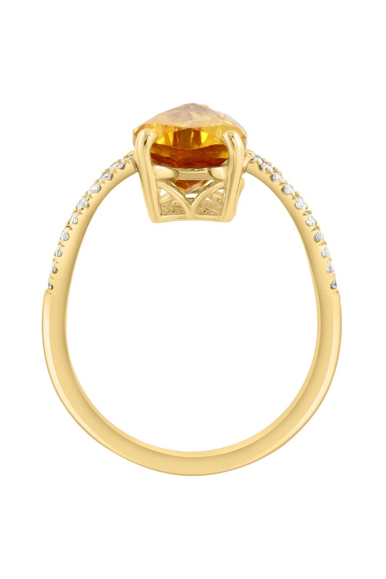 Pear Cut Citrine & Diamond Ring, Alternate, color, ORANGE