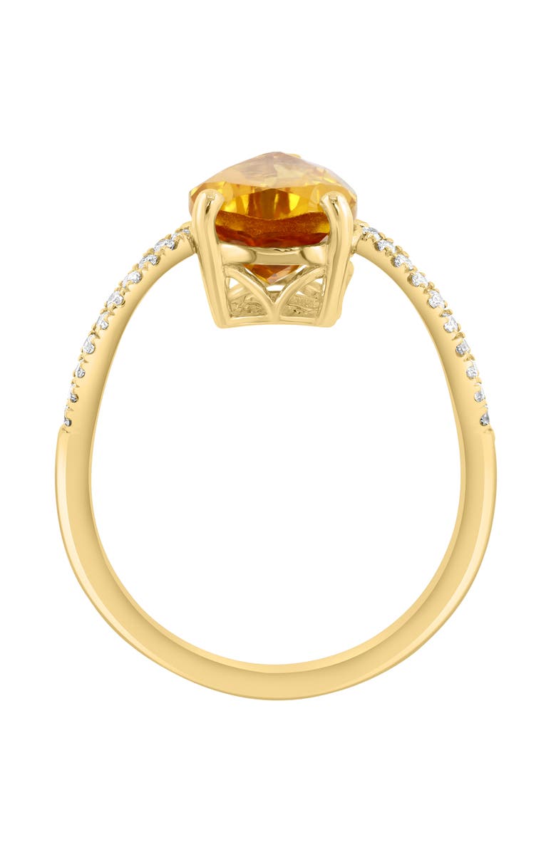 EFFY Pear Cut Citrine & Diamond Ring, Alternate, color, Orange