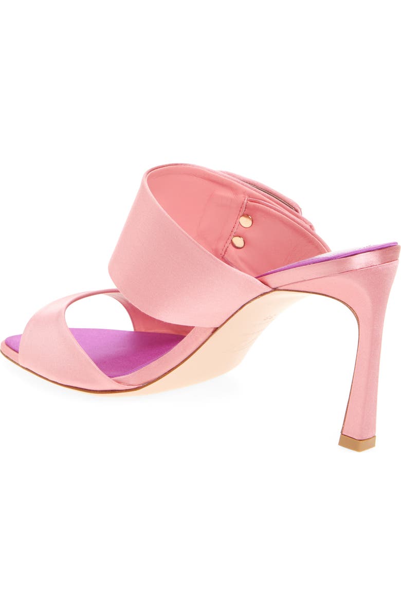 Roger Vivier Trompette Crystal Buckle Satin Sandal, Alternate, color, Rosa Antico Chiaro