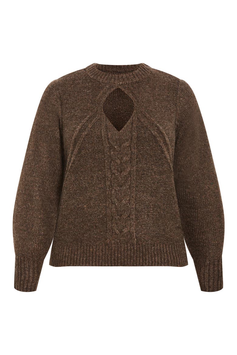 Salem Cutout Sweater, Alternate, color, CHOCOLATE