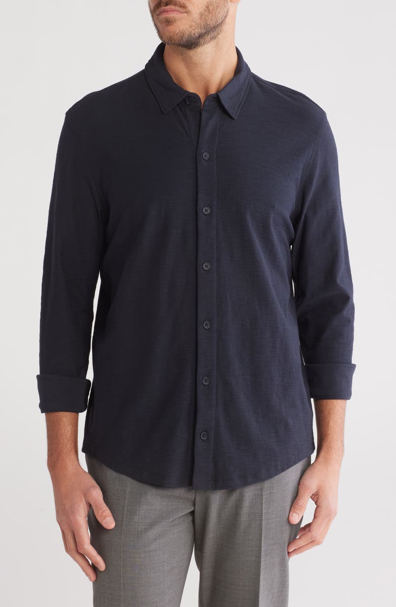 Vince Heavy Slub Button-Up Shirt, Main, color, Coastal