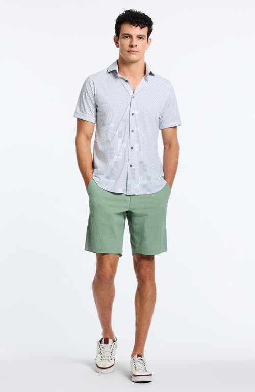 Robert Graham Copacabana Classic Fit Gingham Short Sleeve Knit Button-up Shirt In Blue