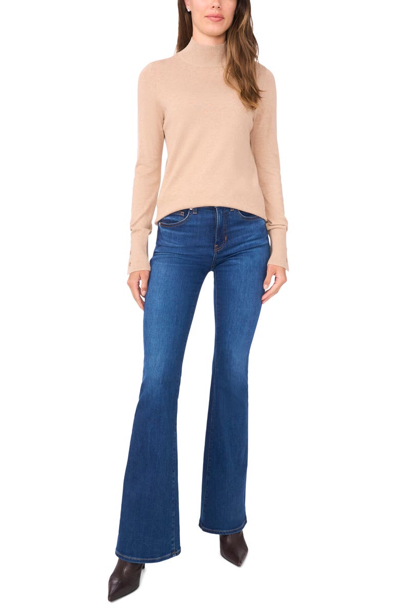 Halogen<sup>®</sup> Button Cuff Turtleneck Sweater, Alternate, color, Nomad Camel