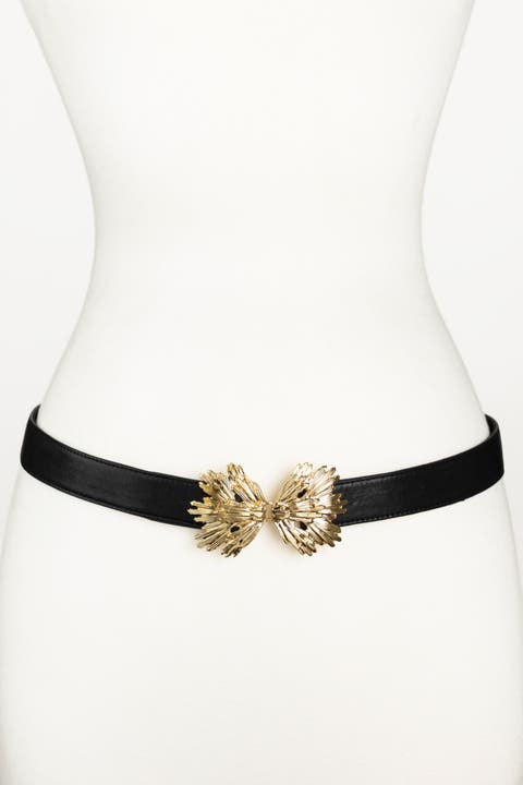 Starburst Buckle Leather Belt