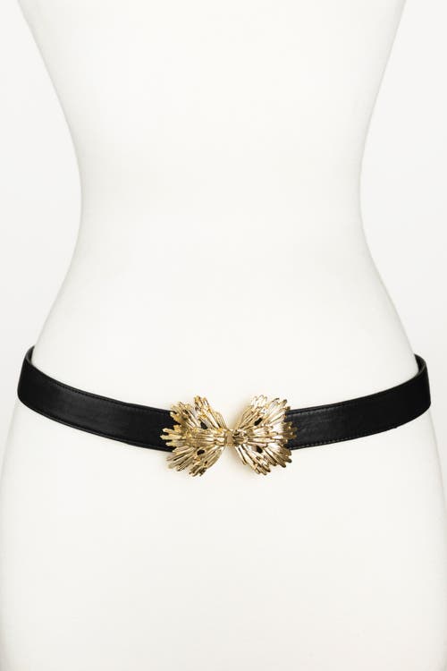 Raina Belts Starburst Buckle Leather Belt In Black
