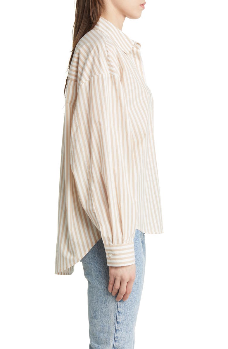 Pistola Sloane Stripe Stretch Poplin Button-Up Shirt, Alternate, color, 