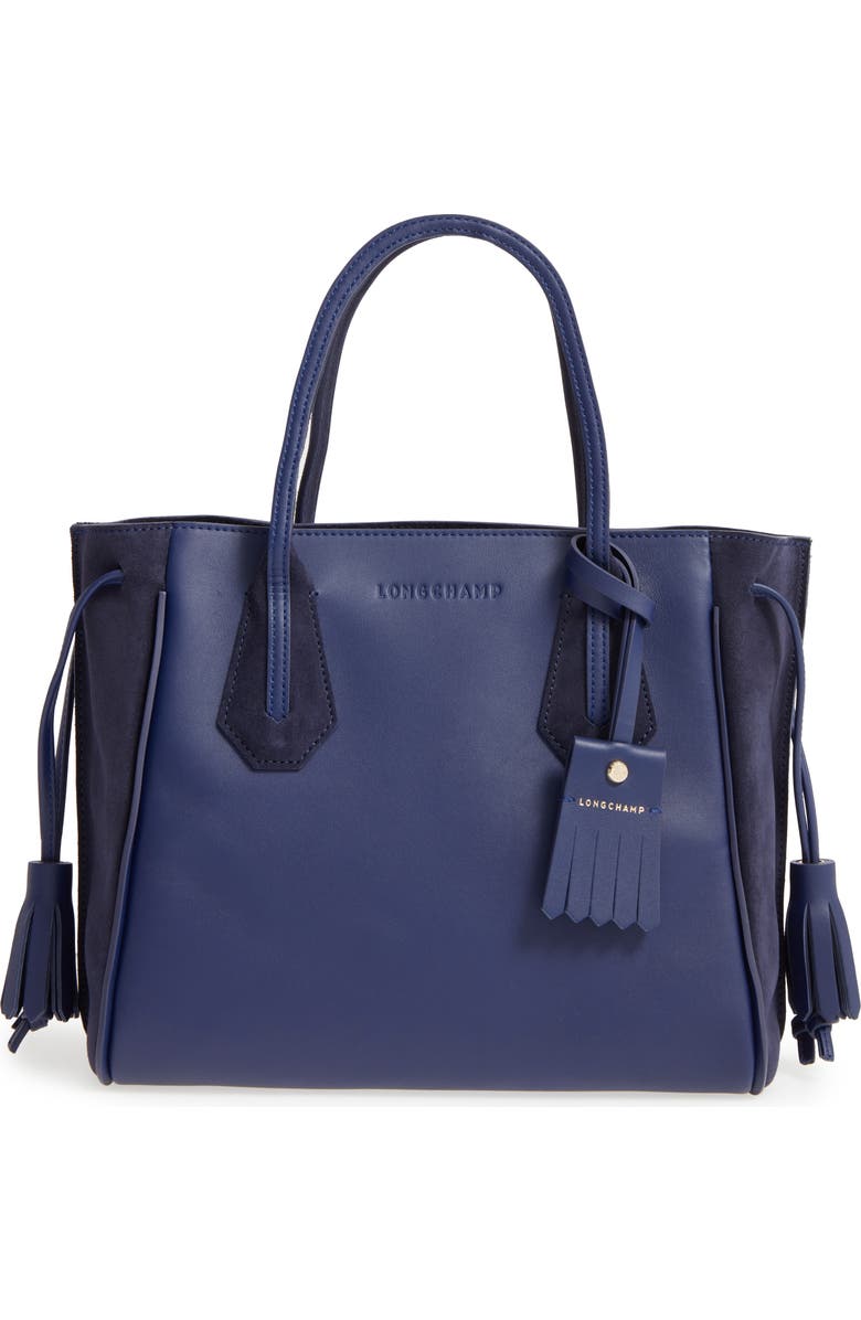 Longchamp 'Small Penelope Fantasie' Leather Tote, Main, color, Blue