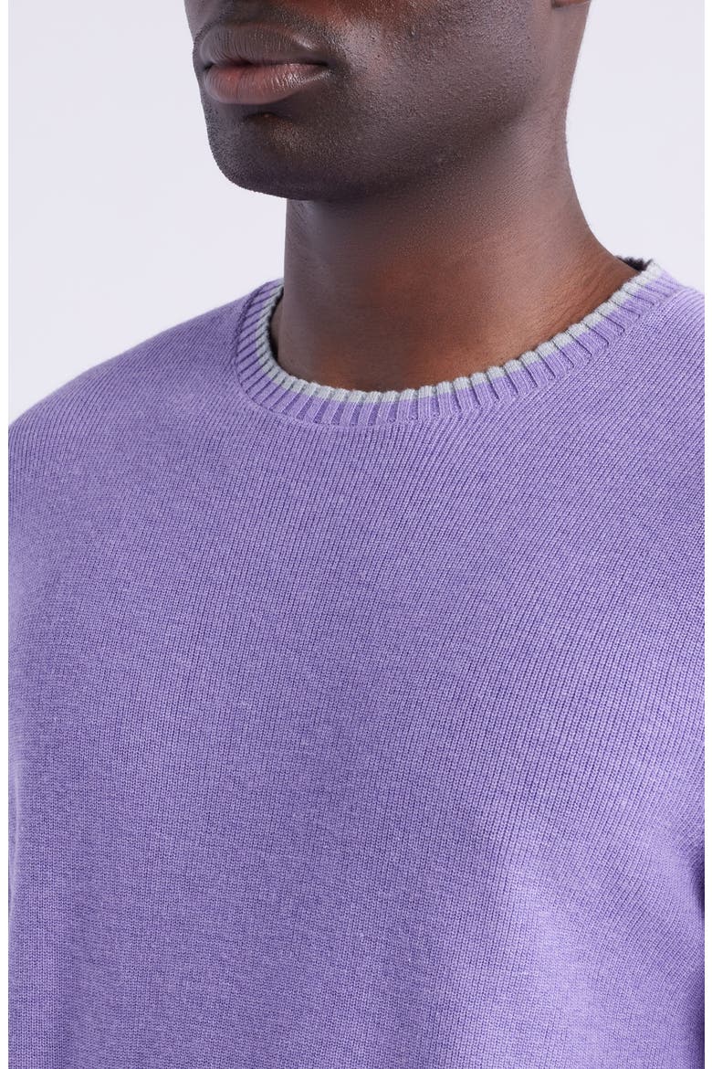 Hatched Cotton & Silk Blend Crewneck Sweater, Alternate, color, GALAXY