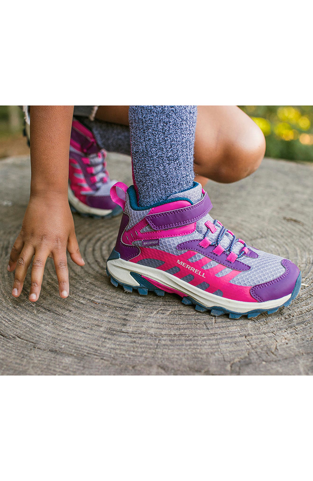 Moab Speed 2 Mid Gore-Tex® Sneaker, Alternate, color, BERRY/NAVY