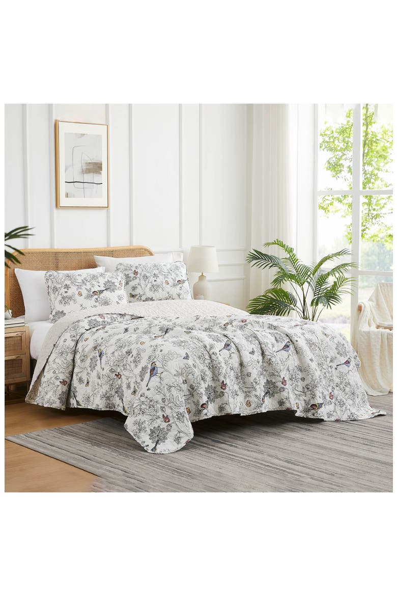 Bayberry Quilt & Sham Set, Alternate, color, OFF-WHITE