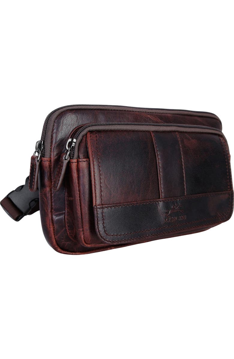 Mancini Buffalo Leather Belt Bag, Alternate, color, Brown