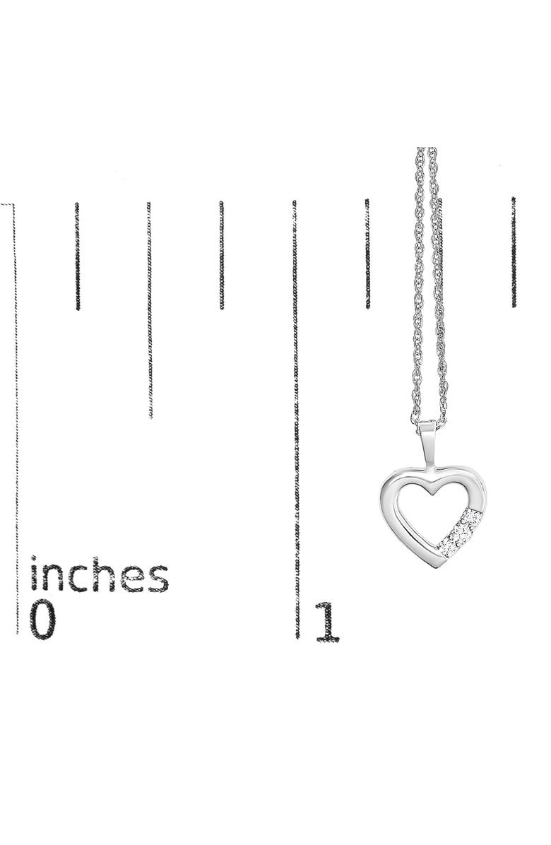 Haus of Brilliance Silver Lab Grown Diamond 1/4 Cttw Three Stone Heart Pendant Necklace, Alternate, color, White