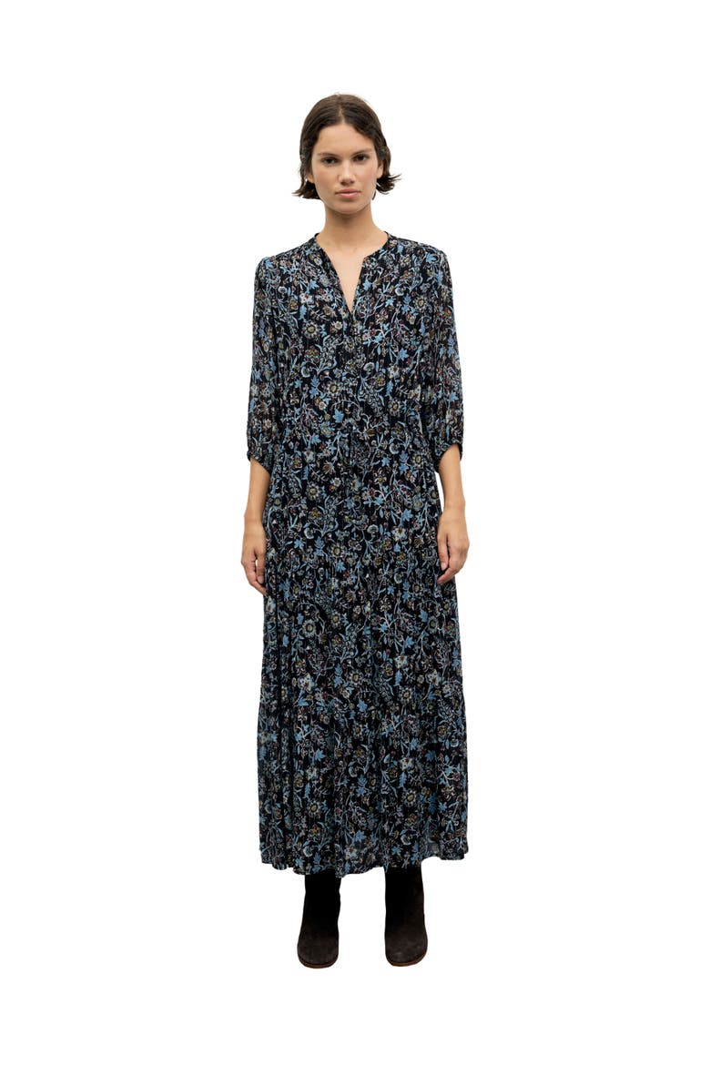 Corie Floral V-Neck Maxi Dress, Main, color, Black