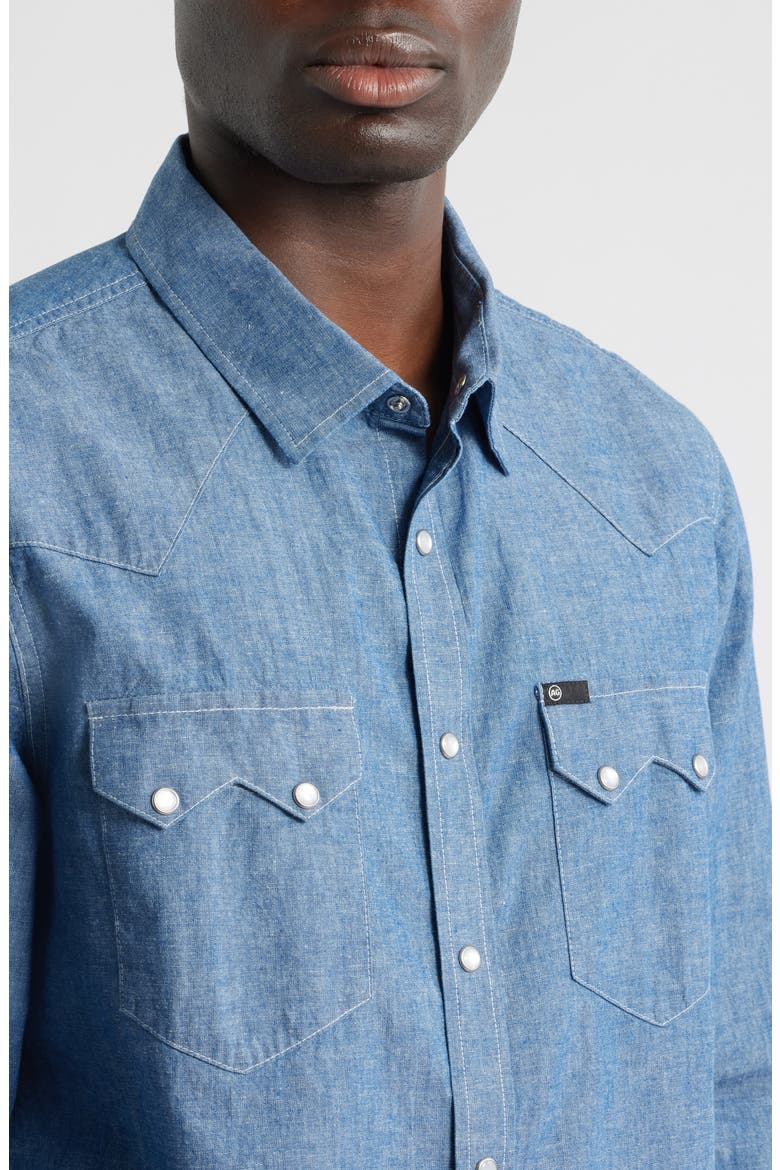 Brynner Western Denim Snap-Up Shirt, Alternate, color, DESERT DAWN