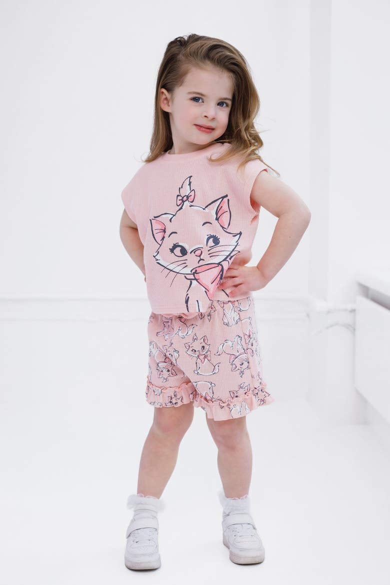 Waffle T-Shirt & Shorts Set, Alternate, color, Marie Pink Pink