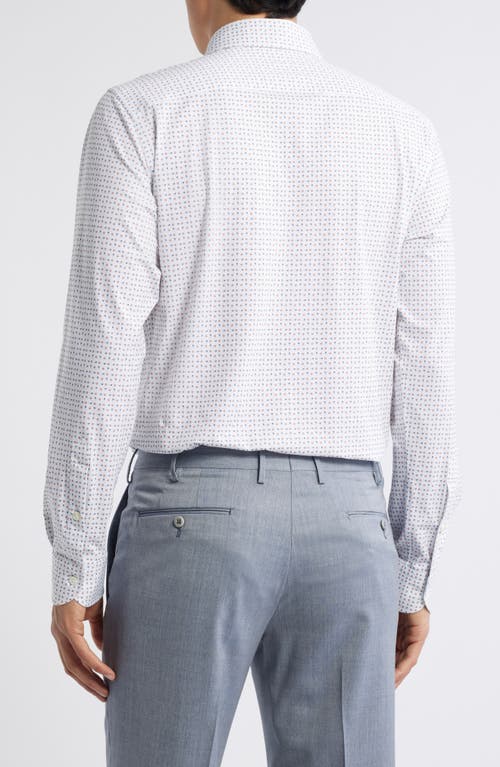 Zanella Dots Knit Cotton Blend Dress Shirt In Tan