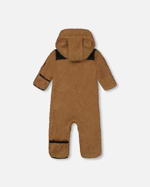 Deux Par Deux Baby Unisex Baby One-piece Mid-season Outerwear Tan And Black In Tan And Black
