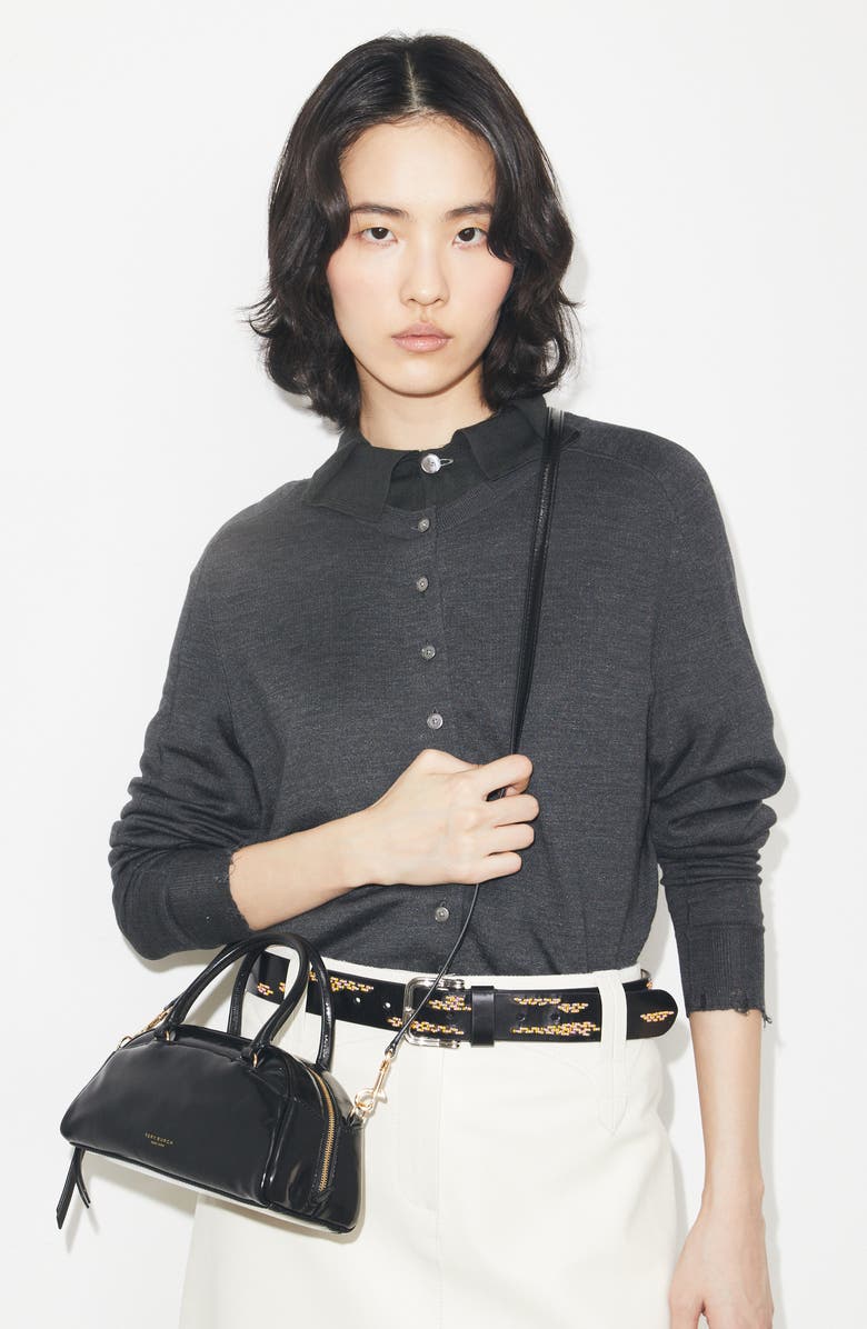 Tory Burch Small Bowler Top Handle Bag, Alternate, color, Black