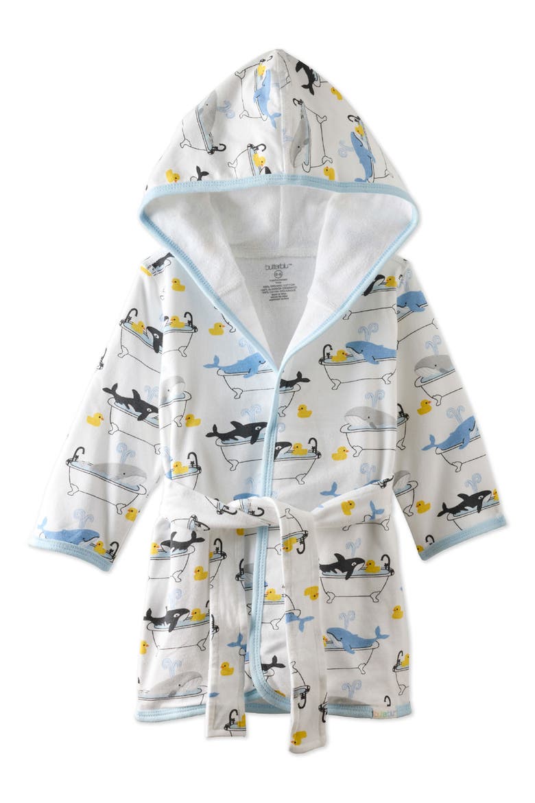 Kids' Robin Organic Cotton Hooded Robe, Main, color, OH WHALE
