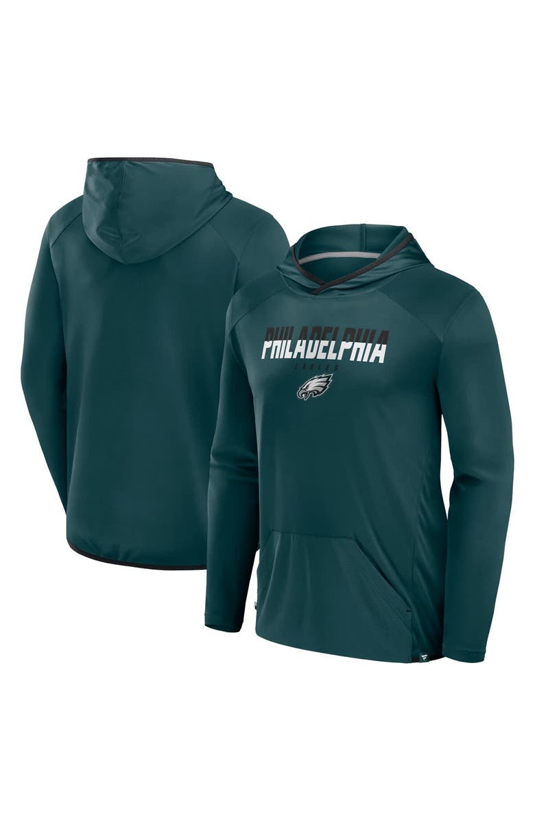 FANATICS Men's Fanatics Midnight Green Philadelphia Eagles Transitional Defender Hoodie Long Sleeve T-Shirt, Main, color, 