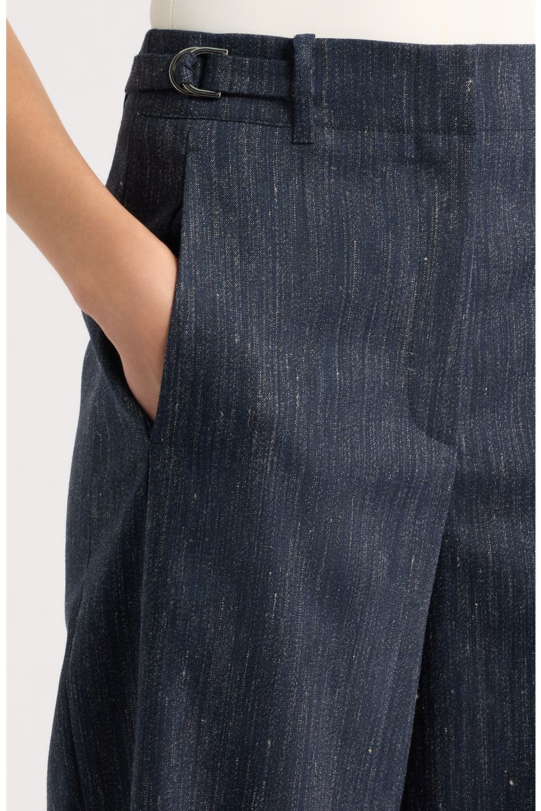 Tamilly Virgin Wool and Linen Blend Wide Leg Trousers, Alternate, color, SKY CAPTAIN MELANGE