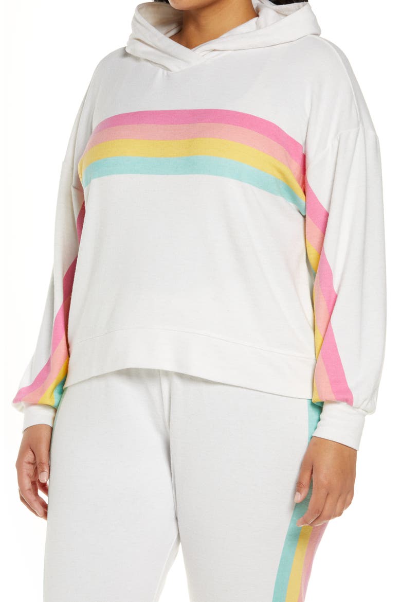 Love Go Round Stripe Hoodie, Alternate, color, OATMEAL