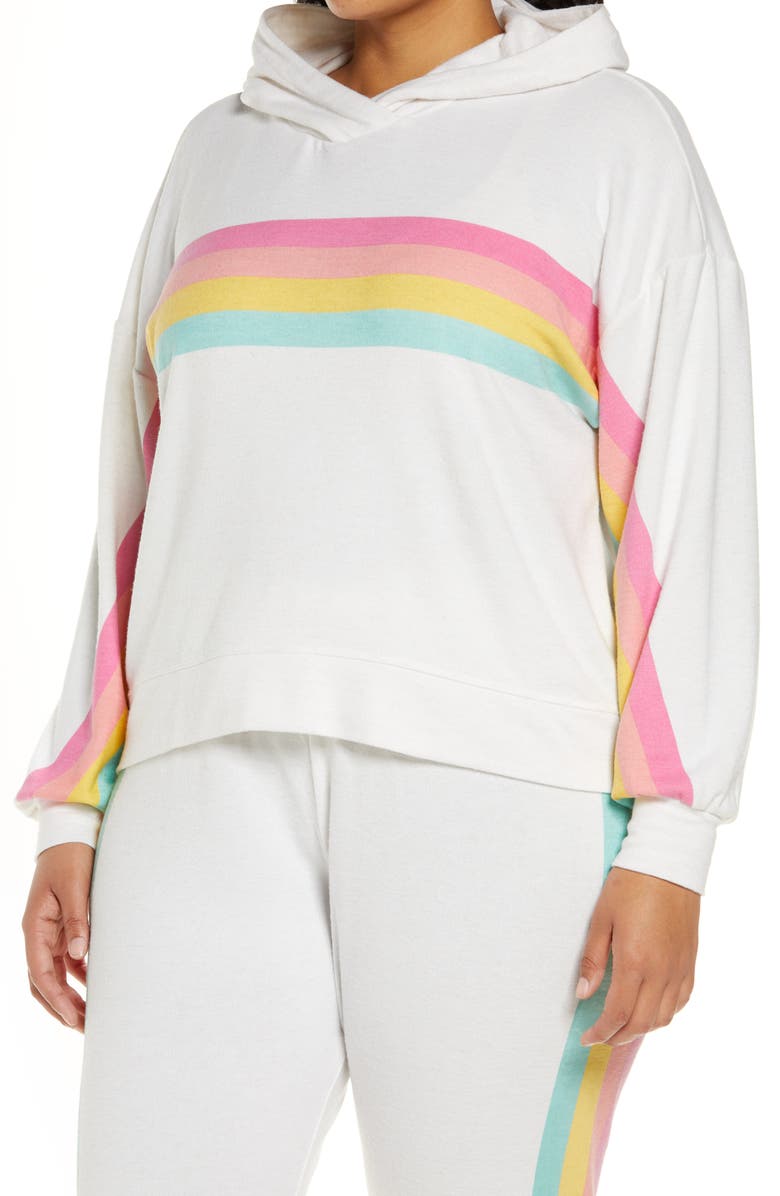PJ Salvage Love Go Round Stripe Hoodie, Alternate, color, 