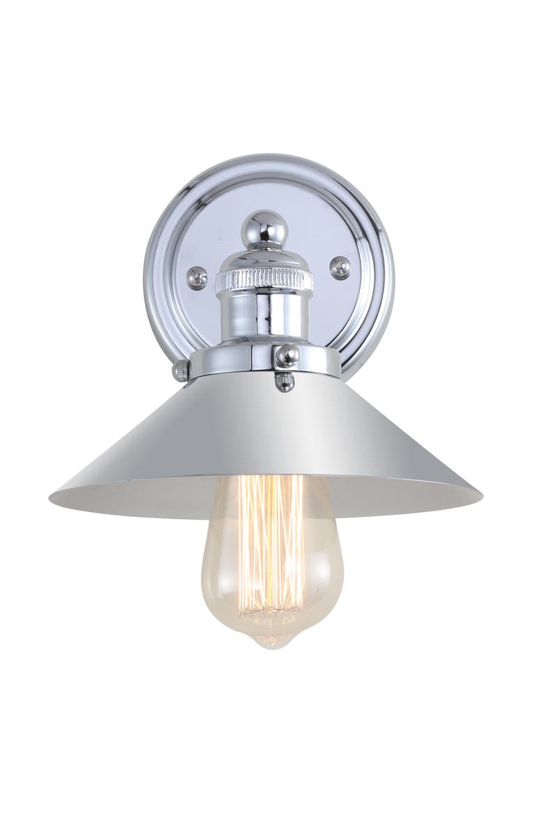July Metal Shade Sconce, Main, color, Chrome