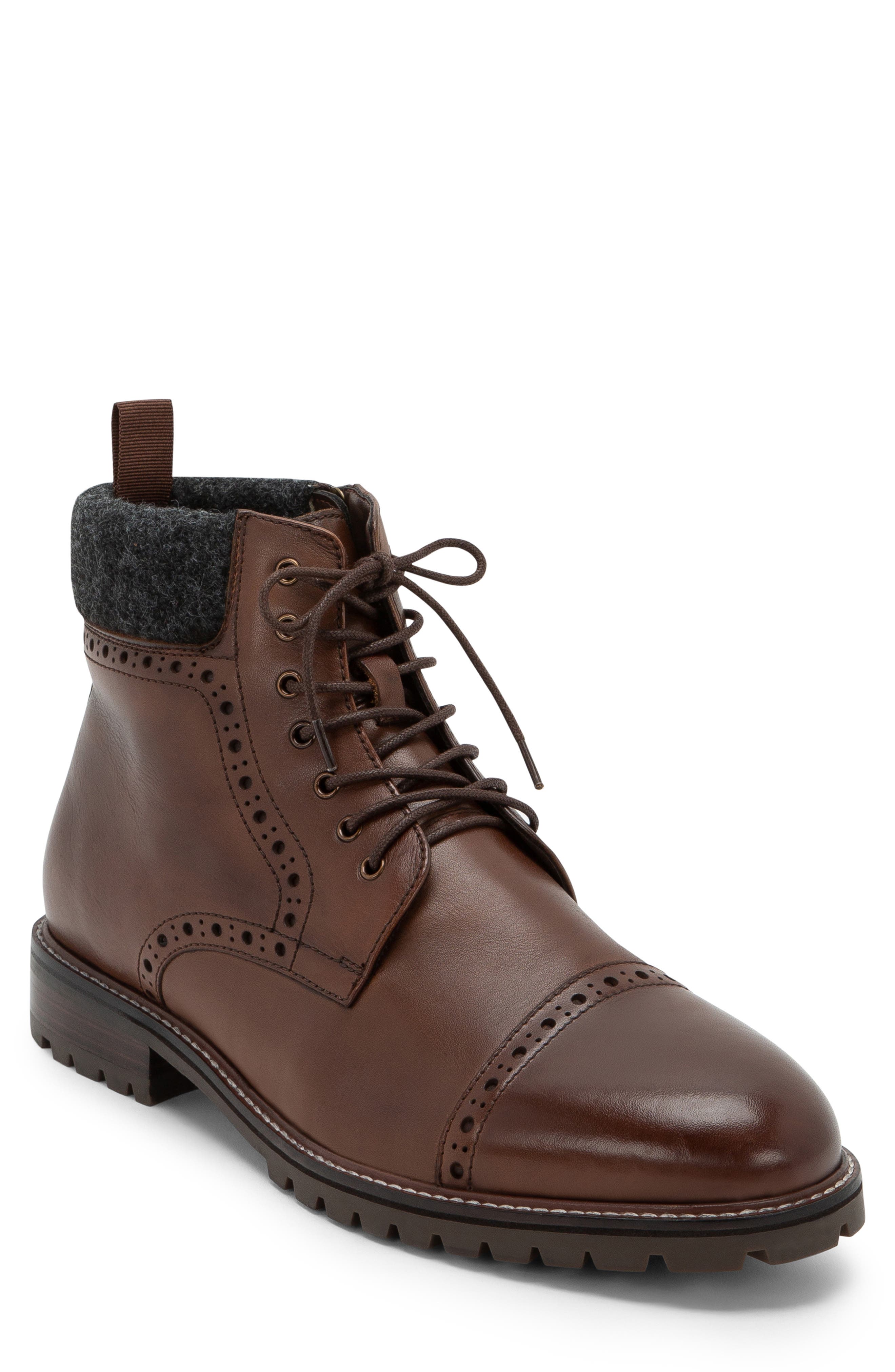 Kylen Waterproof Boot, Main, color, BROWN LEATHER/BROWN